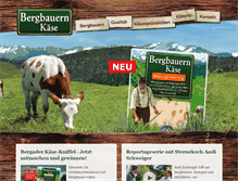 Tablet Screenshot of bergbauernkaese.de